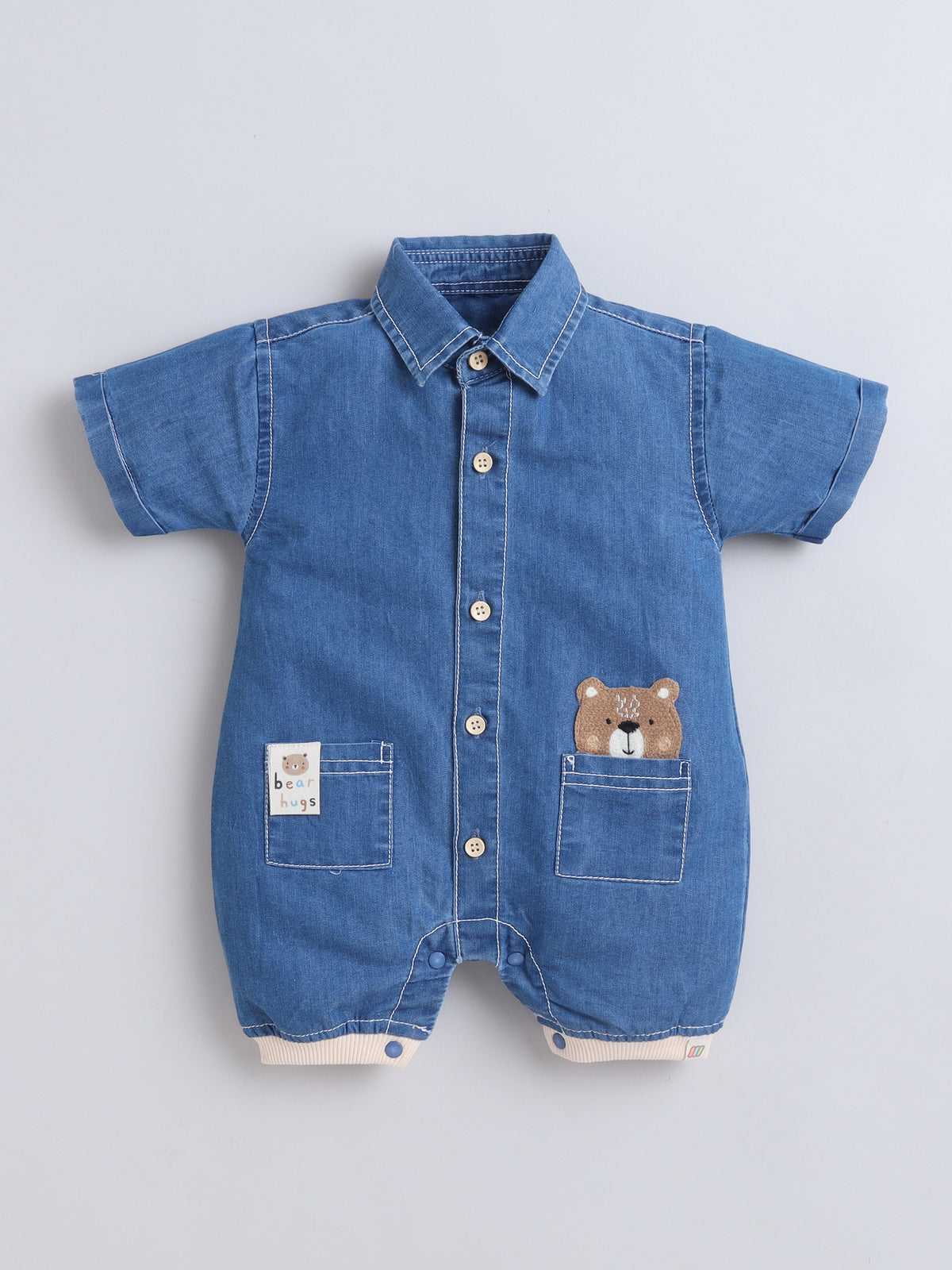 BOYS DENIM ROMPER   MM-168 light blue